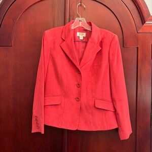 Talbots Vibrant Red Blazer Size 6 Petite